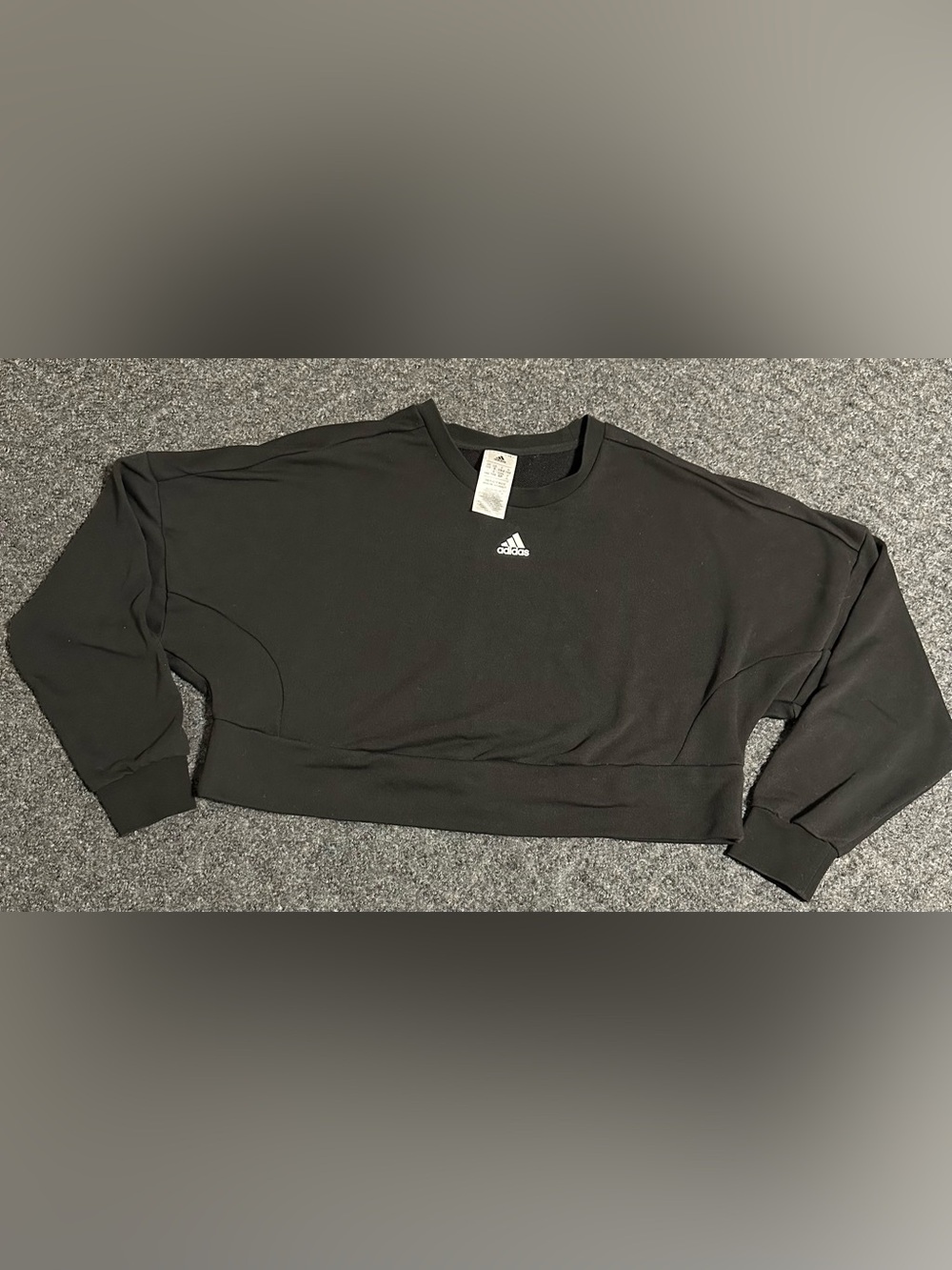 Adidas Women's Black Cropped Crewneck Sweatshirt Size S